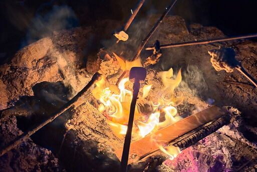 Am Lagerfeuer mit Stockbrot