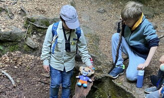 Eine Rutsche aus Baumrinde für das Maskottchen Leo