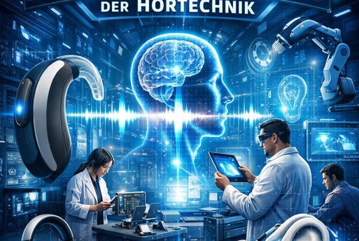 KI generiertes Plakat zum Thema "Die Zukunft der Hörtechnik"